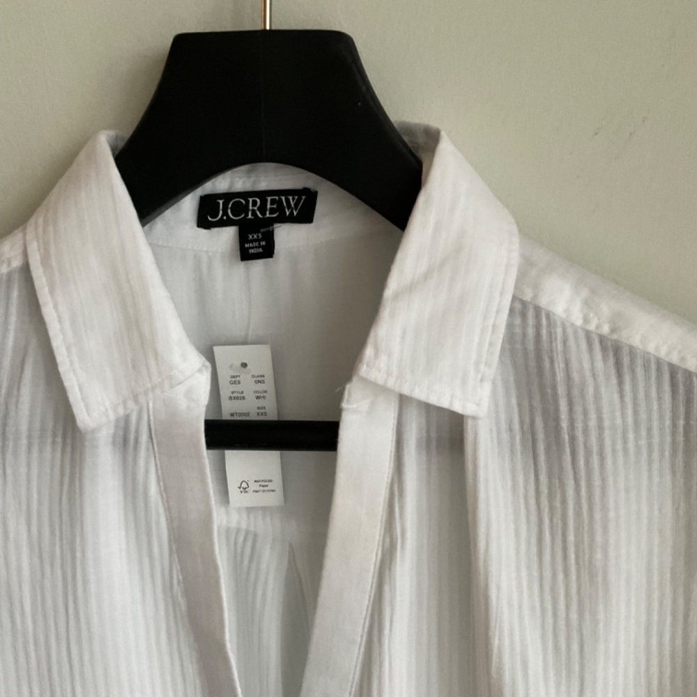 NWT J Crew White Popover Shirt Airy Gauze Size Various - Picture 8 of 9